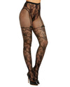 Lace and Fishnet Pantyhose with High-Waisted Lace Panty Design Pantyhose Dreamgirl International 