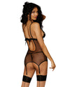 Lace and Mesh Garter Slip and G-string Set LINGERIE GARTER SLIP Dreamgirl International 