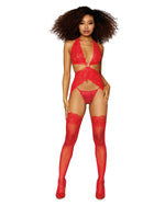 Lace Chemise with Side Garters and G-string LINGERIE GARTER SLIP Dreamgirl International 