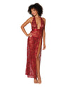 Lace halter gown with matching G-string lingerie Dreamgirl International 