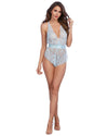 Lace Romper with Eyelash Lace Trim and Open Back Romper Dreamgirl International 