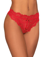 Lace Tanga Open Crotch Panty with Open Back Detail Panty Dreamgirl International S Red 