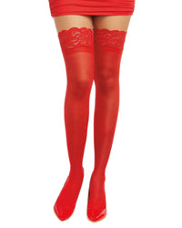 Laced Stay-up Sheer Thigh High Thigh Highs Dreamgirl International One Size Red 