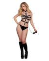 Latex-Look Collared Strappy Teddy Fetish Dreamgirl International 