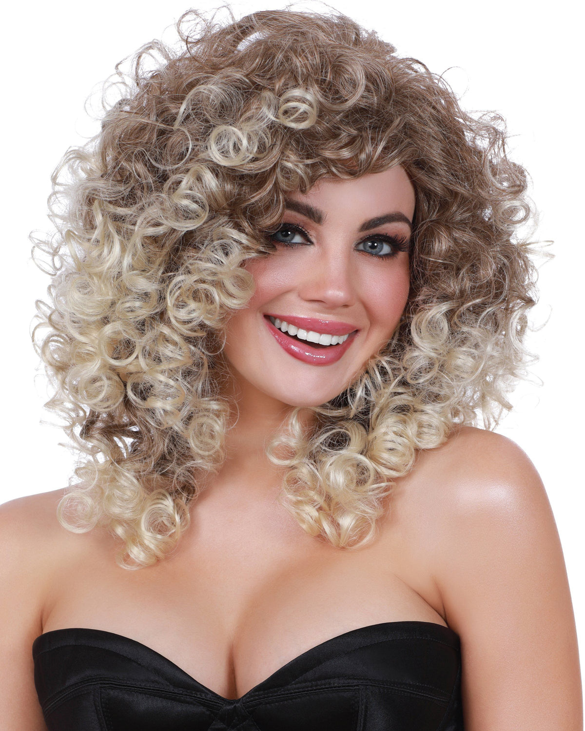 Long Curly Wig with Dark Roots Wig Dreamgirl International 