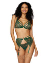 Metallic Corded Lace 3 Piece Set LINGERIE BRA SET Dreamgirl International 