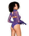 Metallic Fishnet Seamless Teddy and Matching Shrug with Stretch Lace Trim Teddy Dreamgirl 