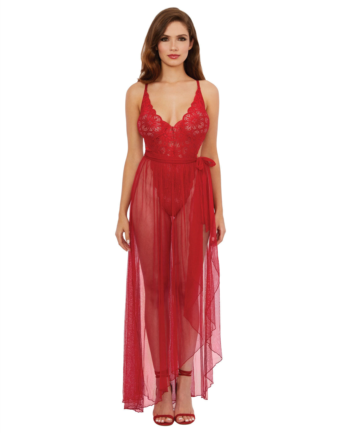 Mosaic Lace Teddy & Sheer Skirt Teddy Dreamgirl International