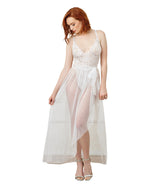 Mosaic Lace Teddy & Sheer Skirt Teddy Dreamgirl International S White 