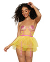 Open Cup Bustier with Two Layer Skirt and G-string Set Bustier Dreamgirl International 