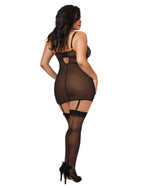 Plus Size Abstract Animal Print Garter Slip With Ruched Sides Garter Slip Dreamgirl International 