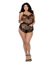 Plus Size Delicate Floral Lace Camisole & Short Set Camisole Set Dreamgirl International 