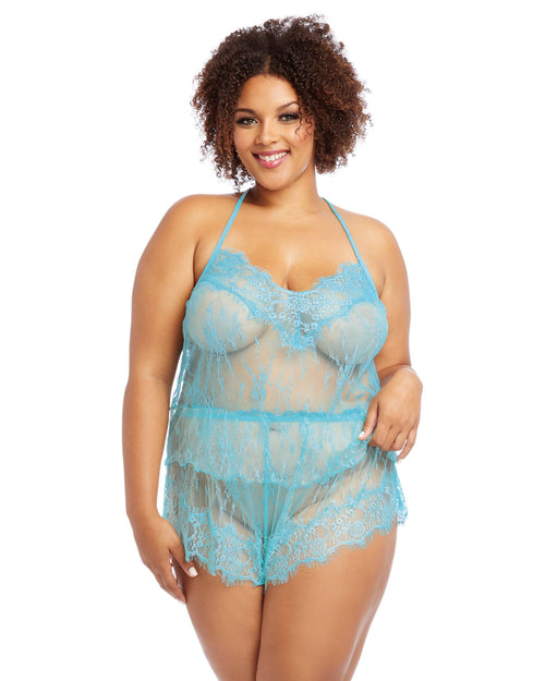 Plus Size Delicate Floral Lace Camisole & Shorts Set Camisole Set Dreamgirl International 