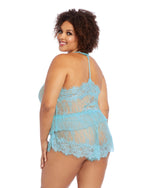 Plus Size Delicate Floral Lace Camisole & Shorts Set Camisole Set Dreamgirl International 