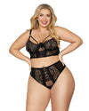 Plus Size Galloon Lace Underwire Bustier & Panty Bustier Dreamgirl International 