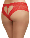 Plus Size Heart Cutout Lace Panty Panty Dreamgirl International 1X Red 
