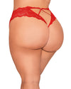 Plus Size Lace Tanga Open Crotch Panty with Open Back Detail Underwear Dreamgirl International 
