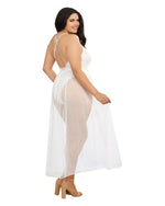 Plus Size Mosaic Lace Teddy & Sheer Skirt Teddy Dreamgirl International 