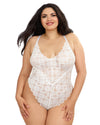 Plus Size Mosaic Lace Teddy & Sheer Skirt Teddy Dreamgirl International 