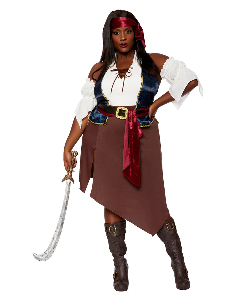 Plus Size Rogue Pirate Wench Women's Costume Dreamgirl 