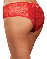 Plus Size Ruffle Back Crotchless Panty Panty Dreamgirl International 1X/2X Red 