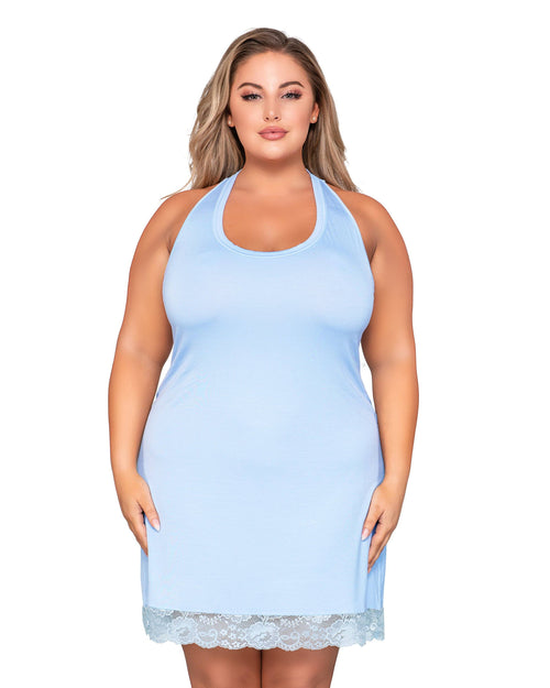 Plus Size Soft Knit Jersey Sleepwear Chemise with Scoop Neckline Sleepwear Chemise Dreamgirl International 