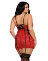 Plus Size Stretch Lace Underwire Garter Slip with G-String Garter Slip Dreamgirl International 