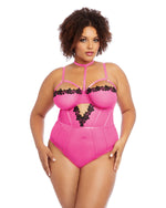 Plus Size Stretch Mesh & Venise Lace Teddy Teddy Dreamgirl International 