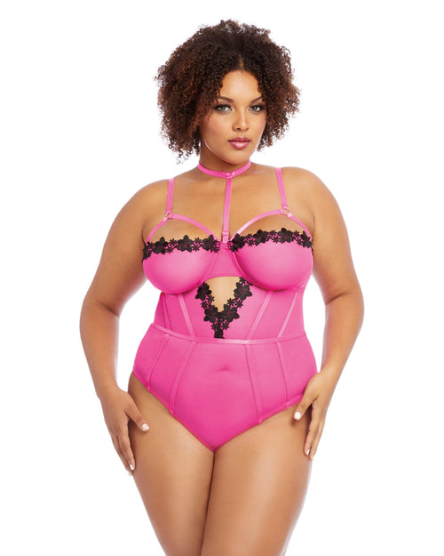 Plus Size Stretch Mesh & Venise Lace Teddy Teddy Dreamgirl International 