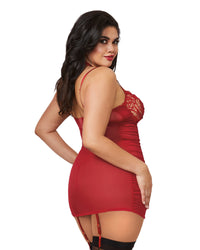 Plus Size Underwire Venice Lace Garter Slip With Ruched Sides Garter Slip Dreamgirl International 