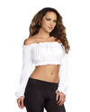 Pretty N' Peasant Top Costume Accessory Dreamgirl Costume S/M White 