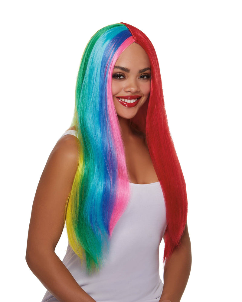 Primary Rainbow Wig Dreamgirl Costume 