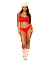 Rib-Knit Sleepwear Bralette and Panty Set with Ruffled Lace Elastic Trim Bralette set Dreamgirl 