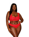 Rib-Knit Sleepwear Bralette and Panty Set with Ruffled Lace Elastic Trim Bralette set Dreamgirl 