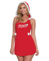 Santa Themed Chemise with Attached Hood and Faux Fur Trims Chemise Dreamgirl International 