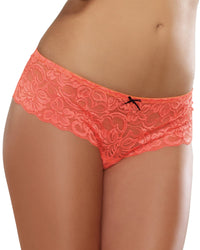 Satin Bow Crotchless Boyshort Panty Dreamgirl International S Coral 