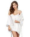 Satin Robe & Chemise Set Robe Dreamgirl International S White 