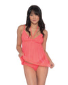 Sheer Babydoll & Thong Set with Stretch Mesh Skirt Dreamgirl International 