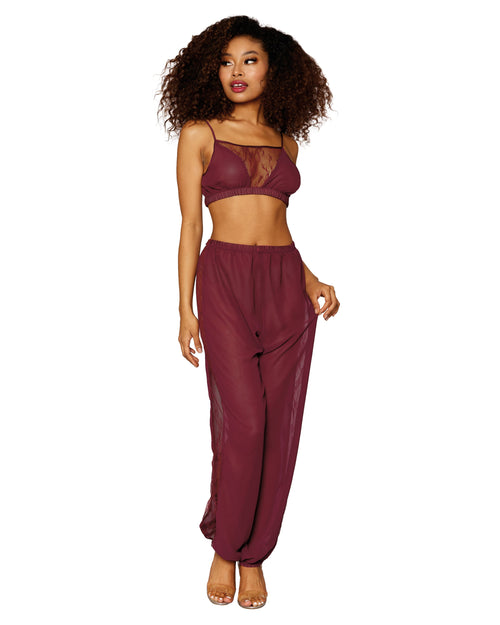 Sheer Chiffon and Lace Pajama Pant Set LINGERIE BRA SET Dreamgirl International 