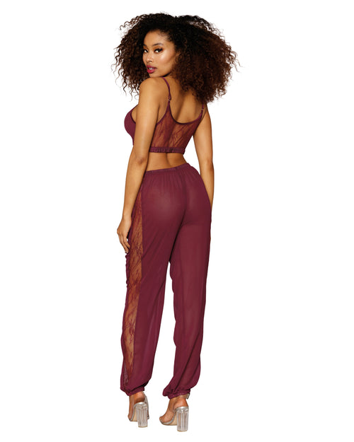 Sheer Chiffon and Lace Pajama Pant Set LINGERIE BRA SET Dreamgirl International 