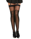 Sheer Thigh High Stockings with Knitted Lace-Up Boot Thigh Highs Dreamgirl International 