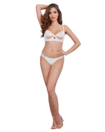 Silky Microfiber Underwire Shelf Bra and G-String Set Bra Set Dreamgirl International 