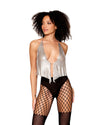 Silver Chainmail Halter Camisole with Chain Accents Camisole Dreamgirl 