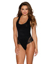 Soft Jersey Lace Trim Bodysuit Bodysuit Dreamgirl International S Black 