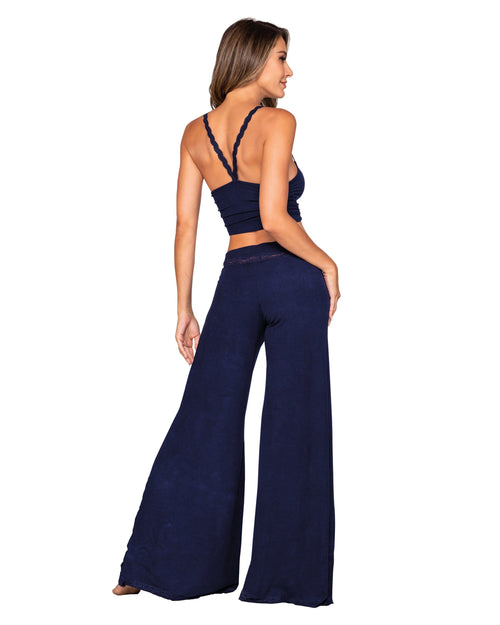 Soft Rib-Knit Jersey Camisole Set with Matching Wide Leg Pajama Pant Dreamgirl International 