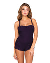 Soft Rib-Knit Jersey Sleepwear Romper with Lace Straps & Ruching Detail Sleepwear Set Dreamgirl International 
