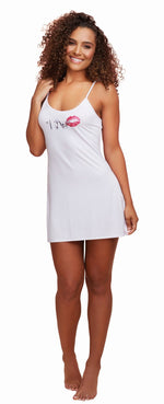 Soft Spandex Jersey "I Do" Chemise with Cutout Heart in Back Chemise Dreamgirl International 