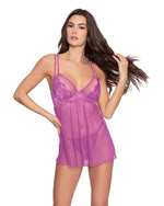 Stretch Fishnet Babydoll Set with Fishnet Skirt & Thong Dreamgirl International 