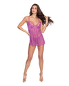Stretch Fishnet Babydoll Set with Fishnet Skirt & Thong Dreamgirl International 