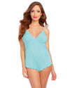Stretch Jersey Romper with Stretch Galloon Lace Underbust Sleepwear Romper Dreamgirl International 